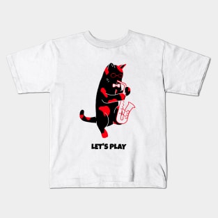 CAT PLAYING MUSIC Kids T-Shirt